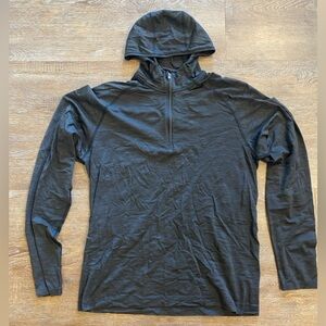 lululemon Metal Vent Tech 1/2 Zip Hoodie: Heathered Grey/Black, Large